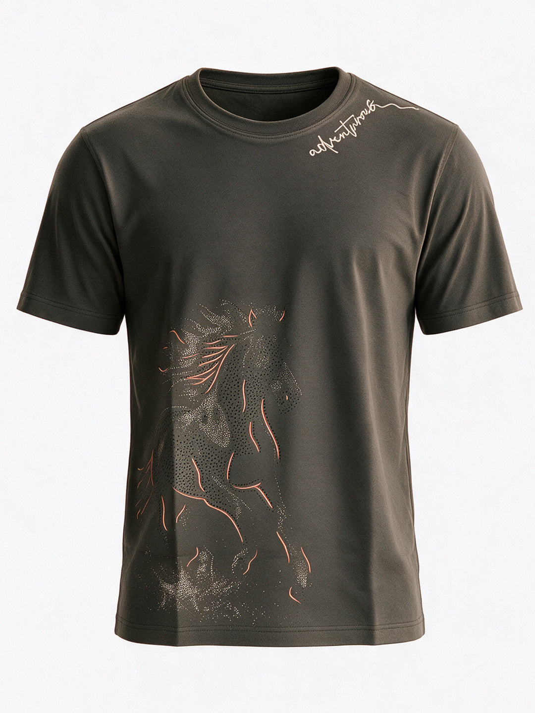 Cotton Blend Printed Round Neck Regular Fit T-Shirt