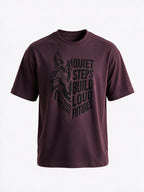 Wine Printed Round Neck Tshirt