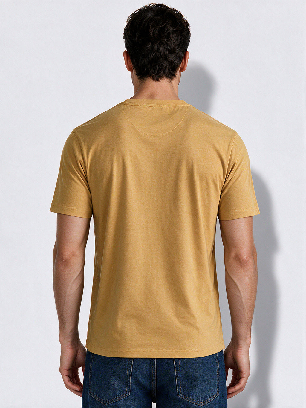 Men's Cotton Blend Printed Round Neck Regular Fit T-Shirt