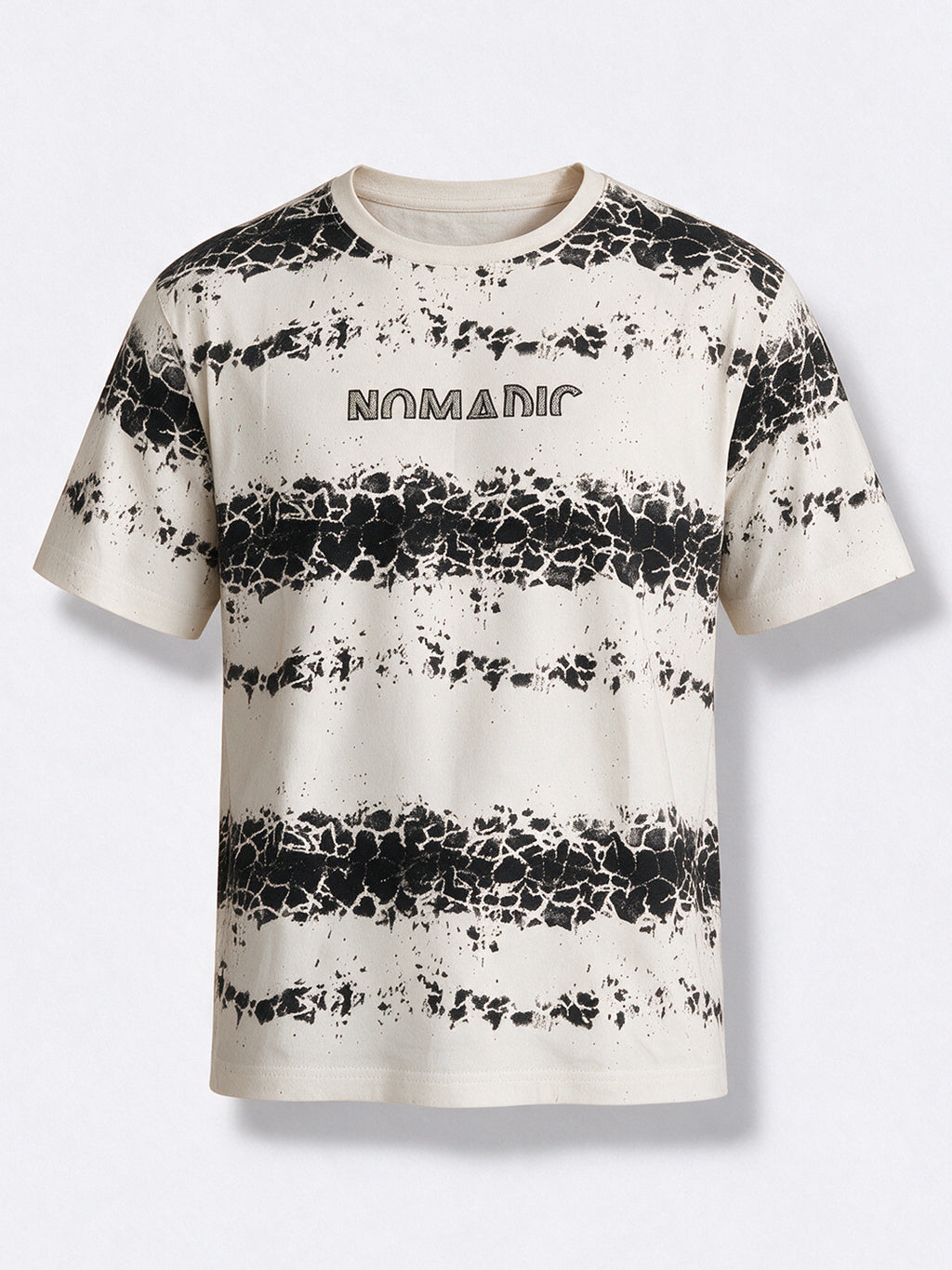 Men's Blended Printed Round Neck Regular Fit T-Shirt