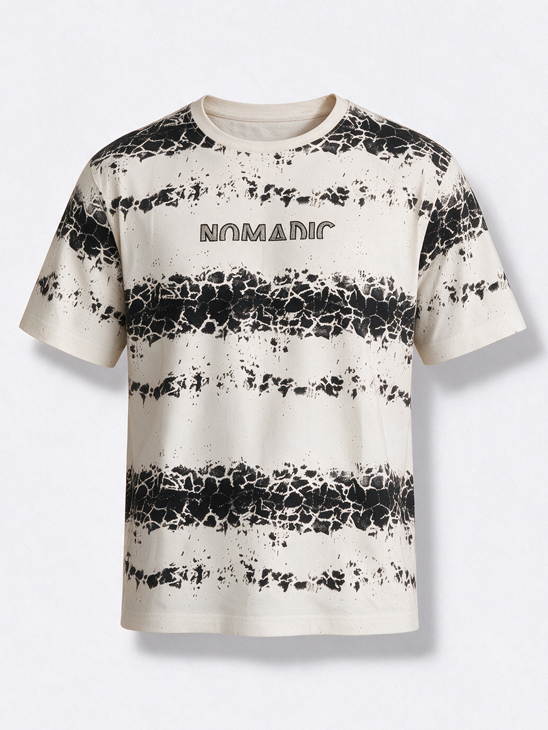 Men's Blended Printed Round Neck Regular Fit T-Shirt