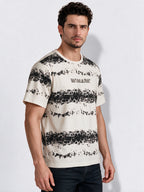 Men's Blended Printed Round Neck Regular Fit T-Shirt