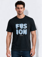 Men's Cotton Blend Printed Round Neck Regular Fit T-Shirt