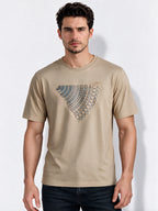 Men's Cotton Blend Printed Round Neck Regular Fit T-Shirt