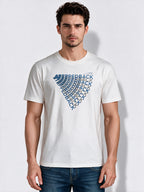 Men's Cotton Blend Printed Round Neck Regular Fit T-Shirt