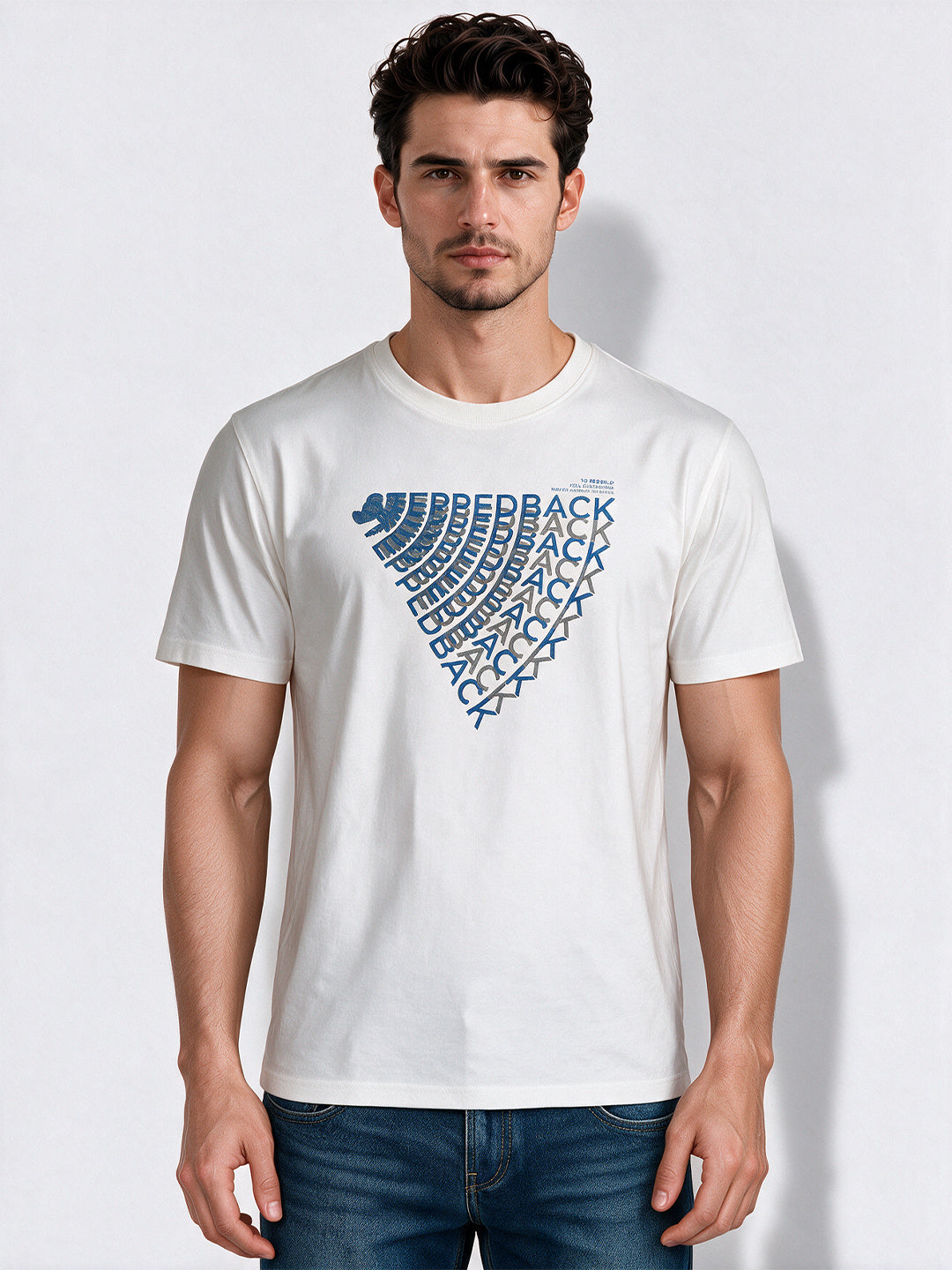 Men's Cotton Blend Printed Round Neck Regular Fit T-Shirt