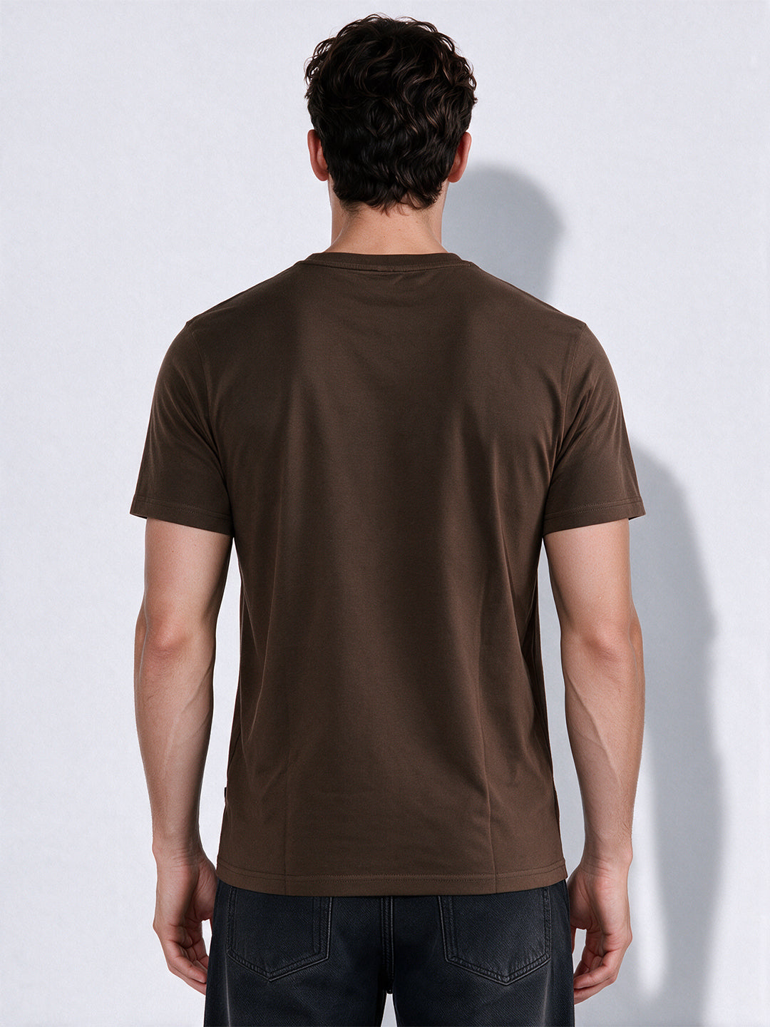 Men's Cotton Blend Printed Round Neck Regular Fit T-Shirt