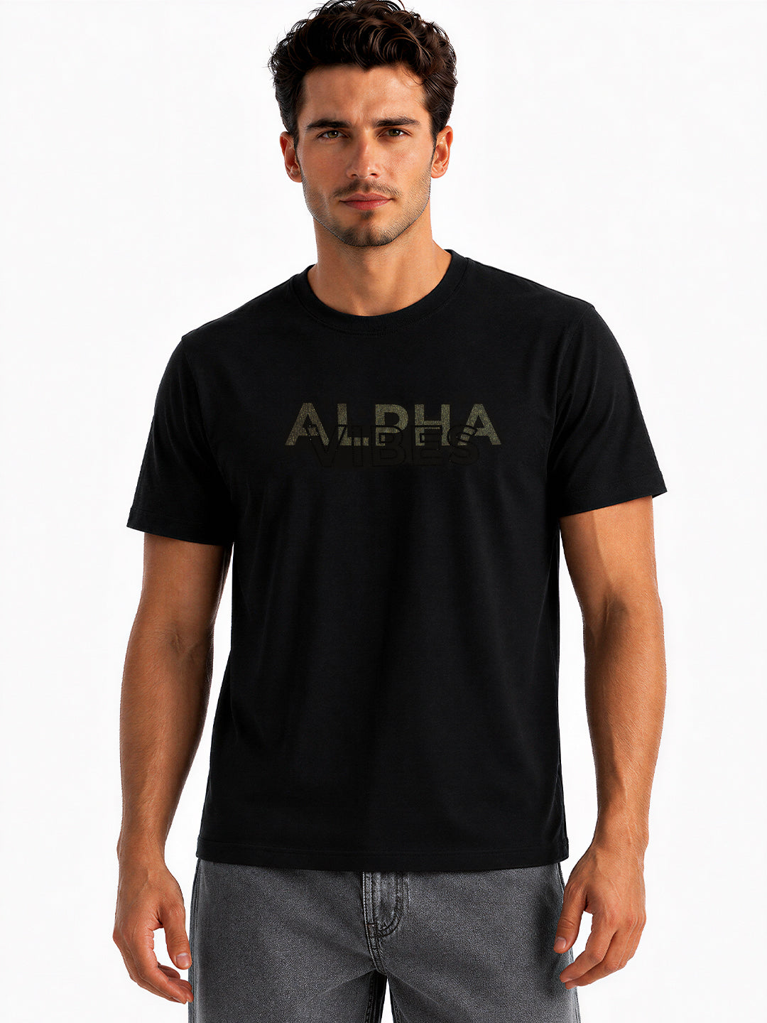 Printed Round Neck Regular Fit T-Shirt