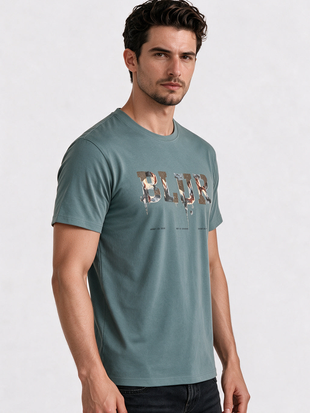 Men's Printed Round Neck Regular Fit T-Shirt