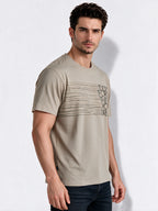 Men's Cotton Blend Printed Round Neck Regular Fit T-Shirt