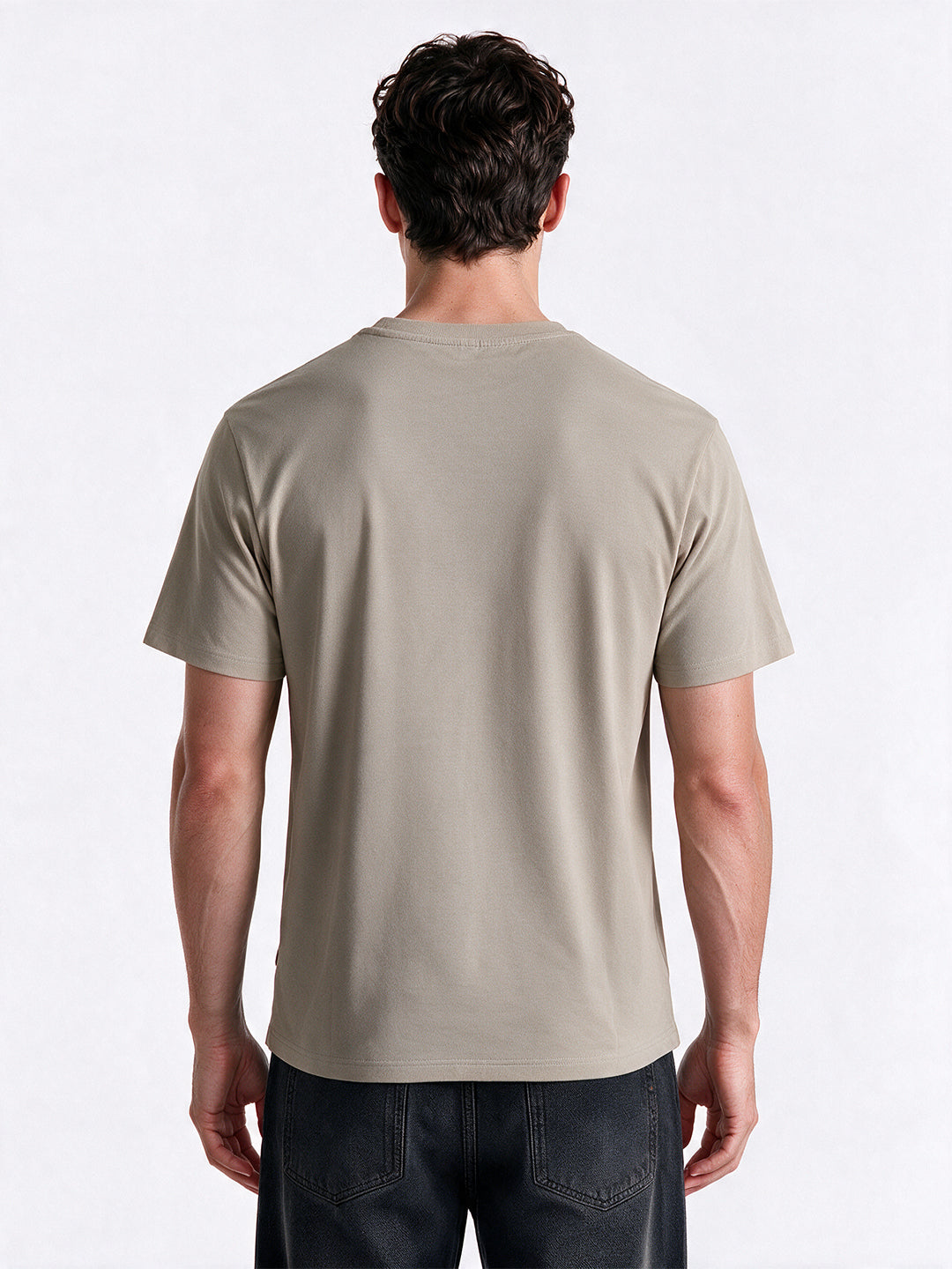 Men's Cotton Blend Printed Round Neck Regular Fit T-Shirt
