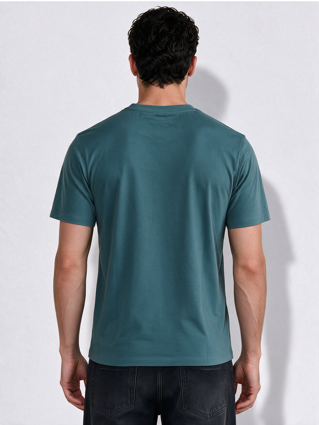 Men's Cotton Blend Printed Round Neck Regular Fit T-Shirt