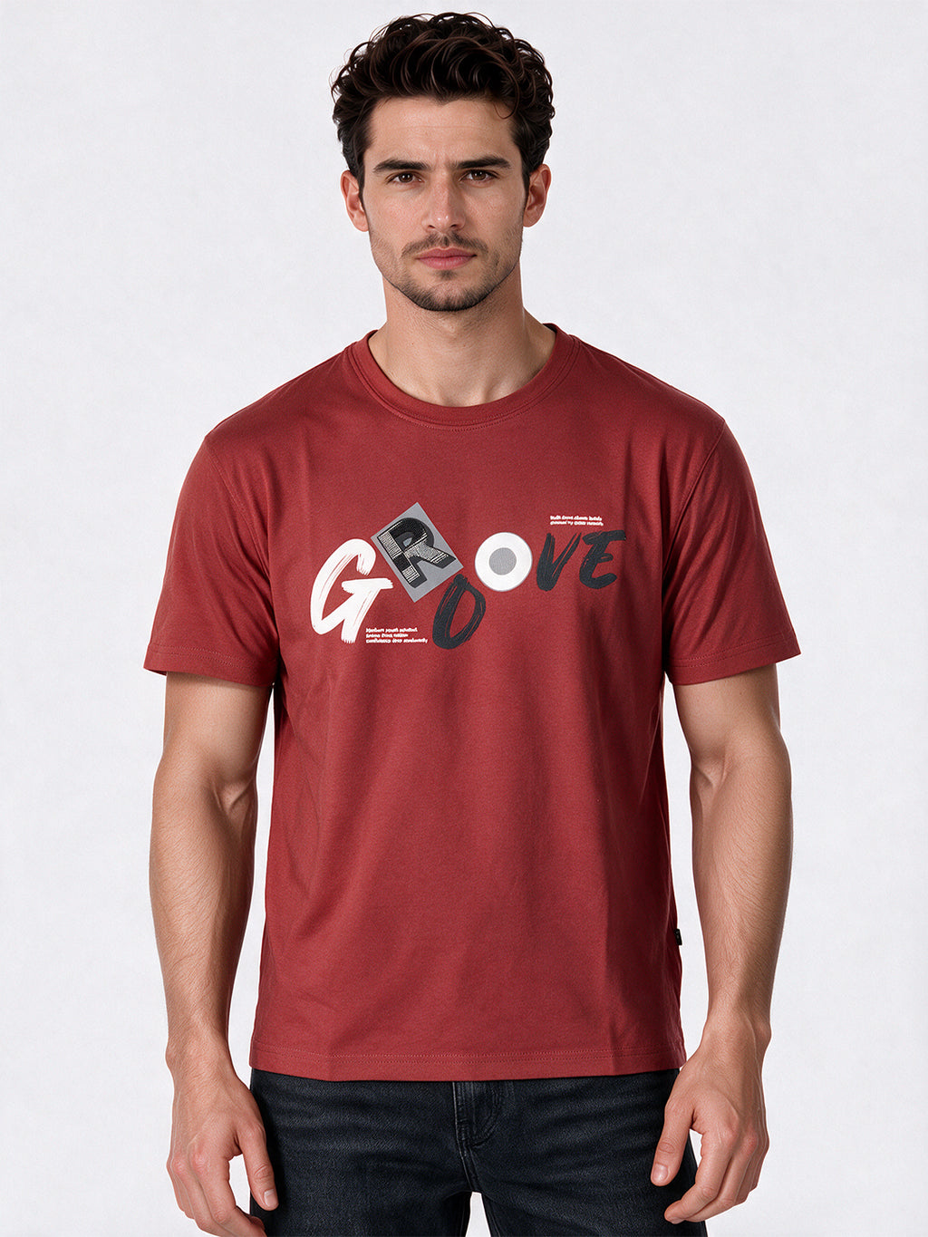 Men's Printed Round Neck Regular Fit T-Shirt