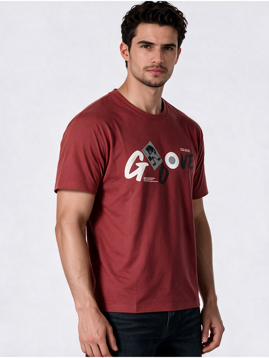 Men's Printed Round Neck Regular Fit T-Shirt