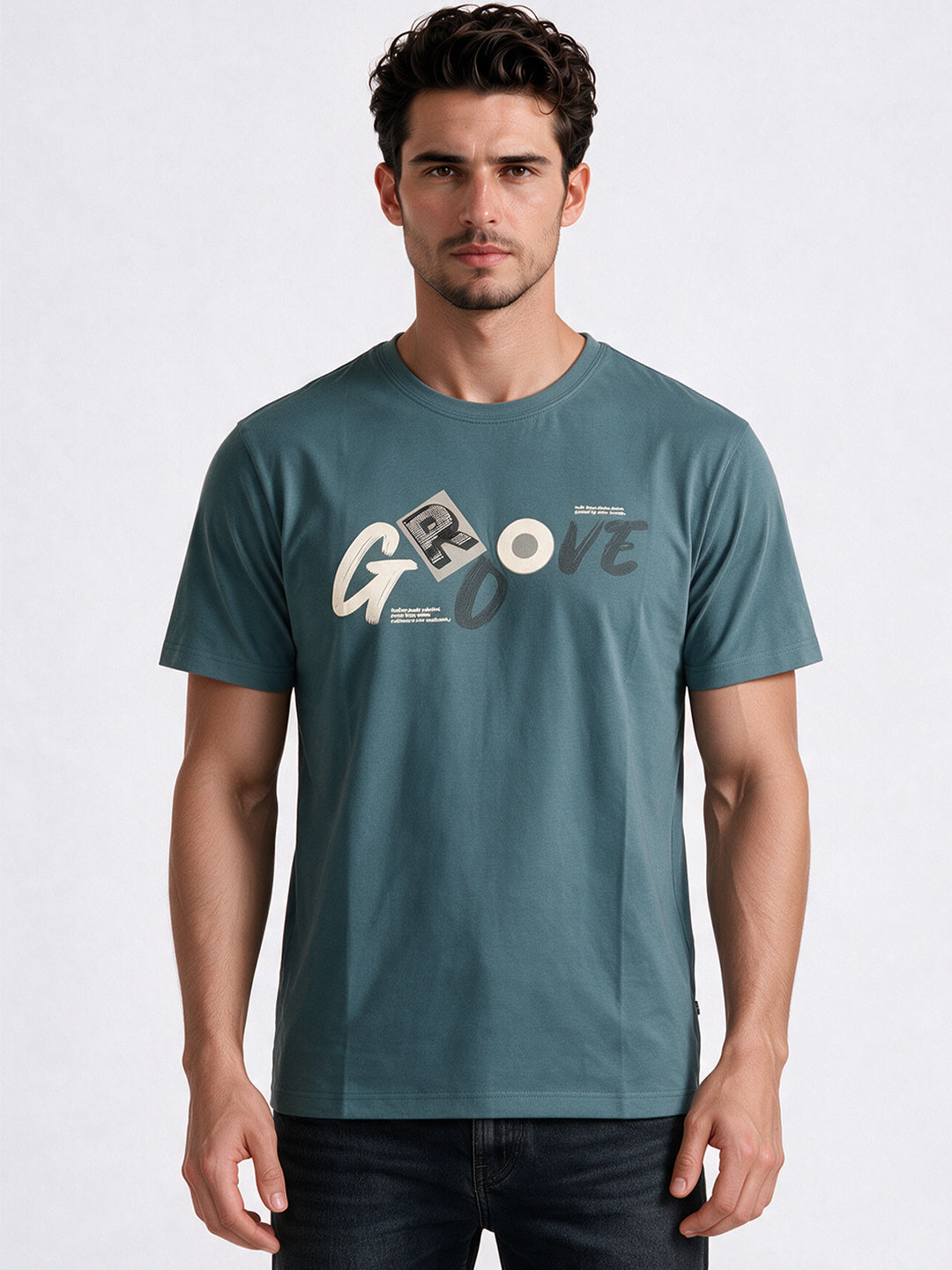Men's Printed Round Neck Regular Fit T-Shirt