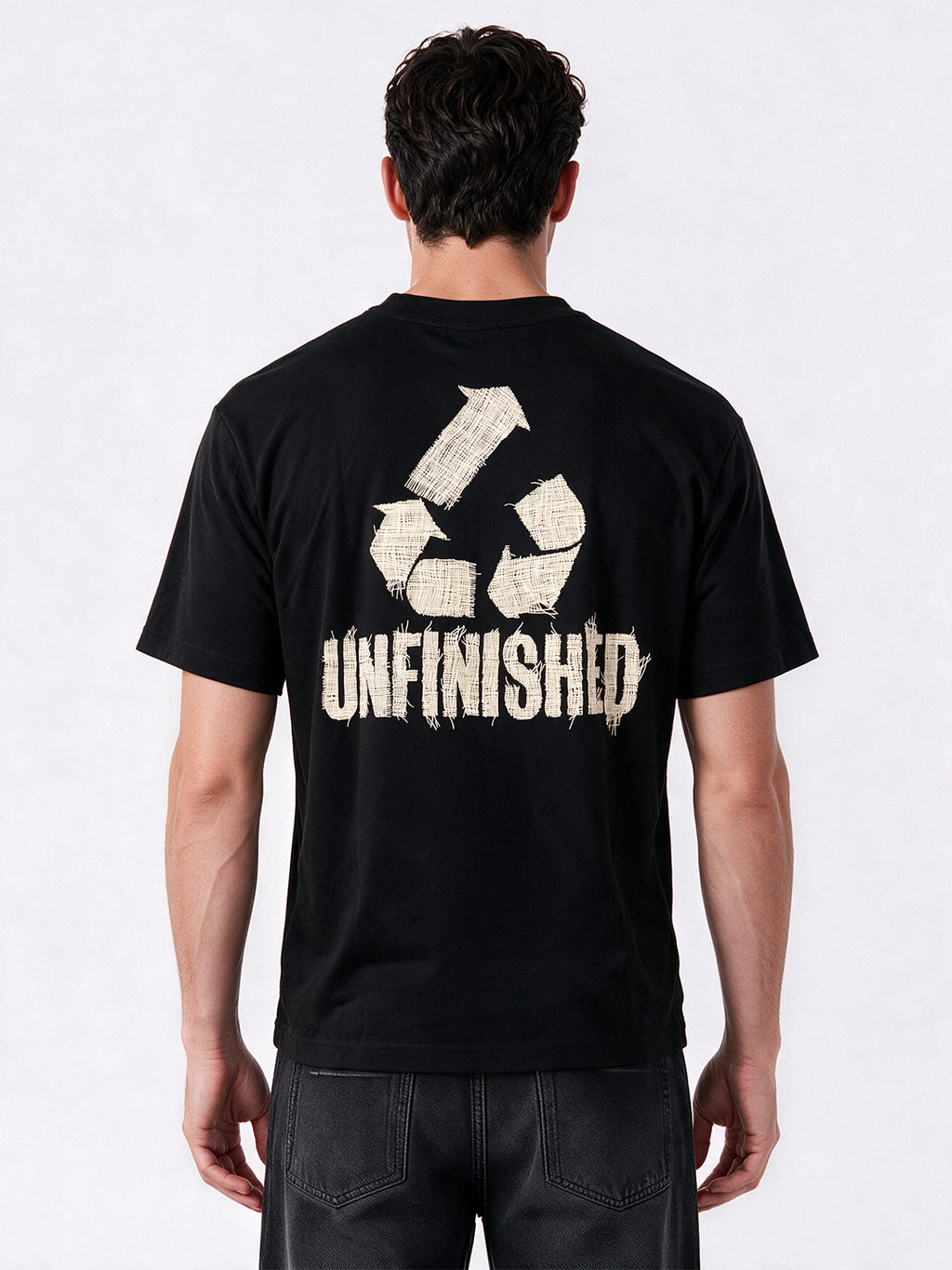 Men's Blended Printed Round Neck Regular Fit T-Shirt