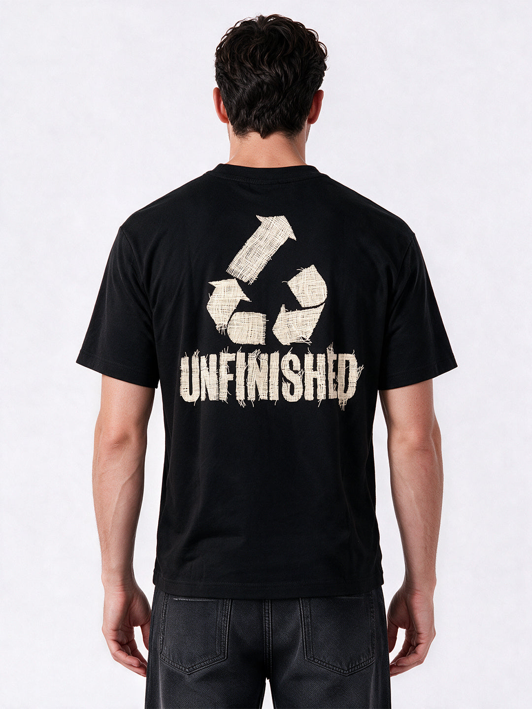Men's Blended Printed Round Neck Regular Fit T-Shirt