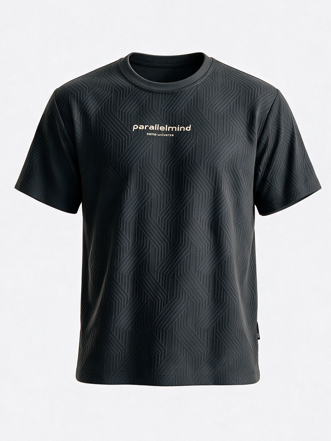 Men's Blended Jacquard Round Neck Regular Fit T-Shirt Secondary image