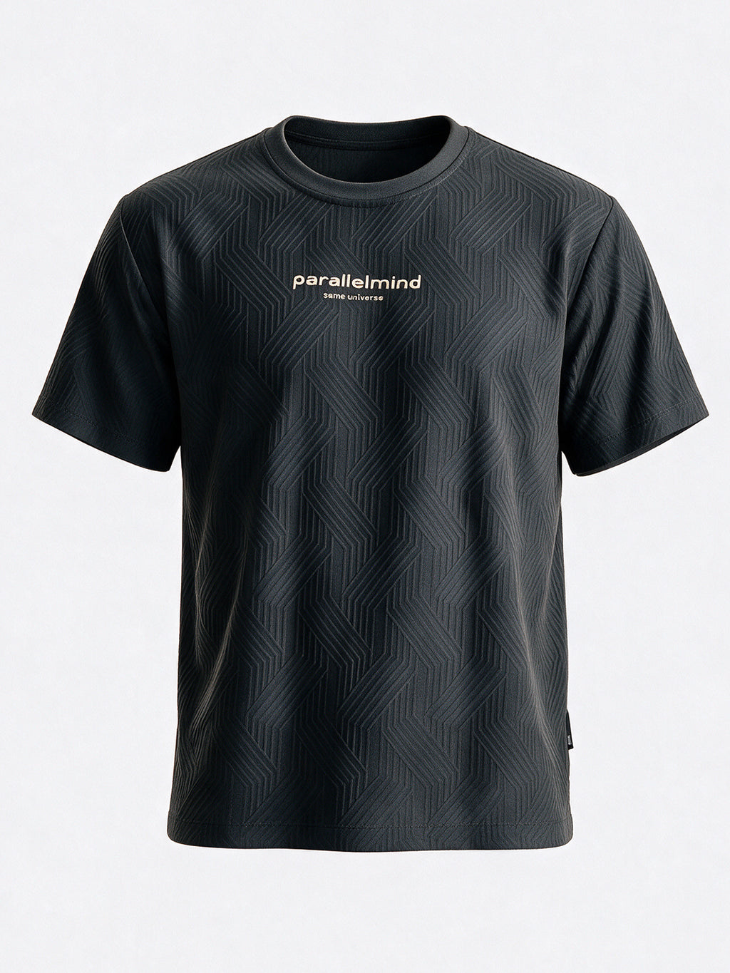 Men's Blended Jacquard Round Neck Regular Fit T-Shirt