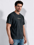 Men's Blended Jacquard Round Neck Regular Fit T-Shirt