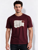 Men's Cotton Blend Printed Round Neck Regular Fit T-Shirt