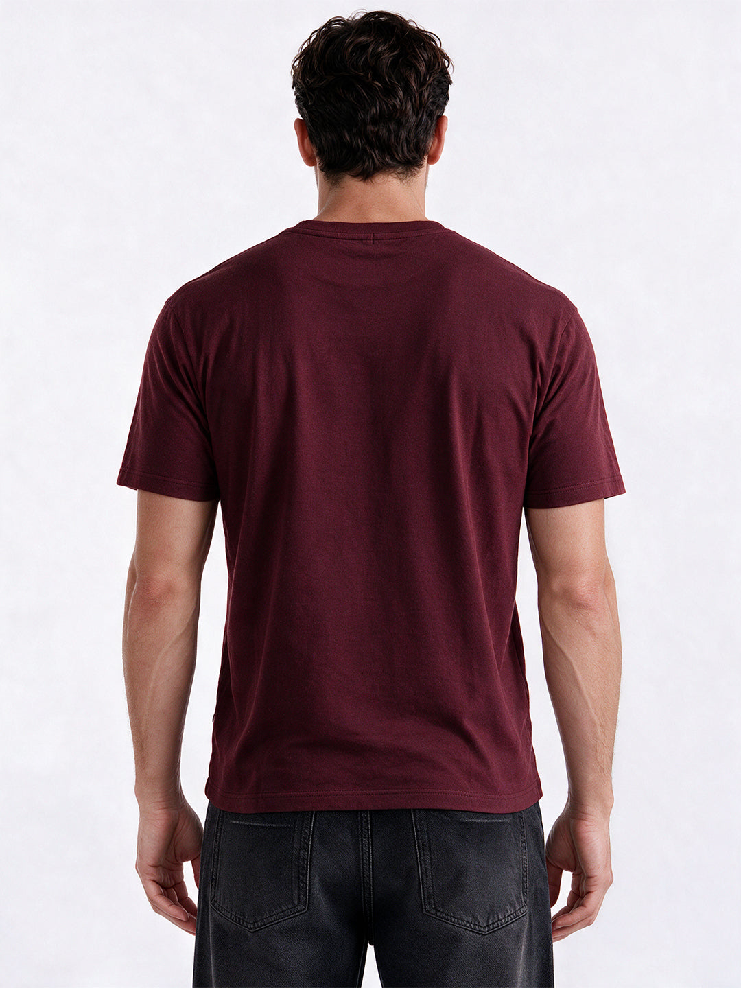 Men's Cotton Blend Printed Round Neck Regular Fit T-Shirt