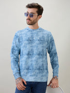 Men's Typography Printed Round Neck Full Sleeve Regular Fit T-Shirt