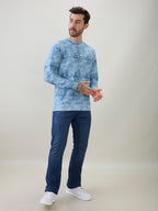 Men's Typography Printed Round Neck Full Sleeve Regular Fit T-Shirt