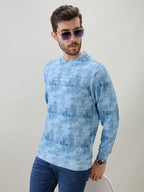 Men's Typography Printed Round Neck Full Sleeve Regular Fit T-Shirt