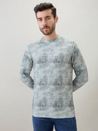 Men's Typography Printed Round Neck Full Sleeve Regular Fit T-Shirt