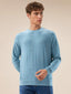 Mens Geometric Textured Round Neck Full Sleeve Regular Fit T-Shirt