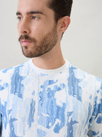 Men's Abstract Printed Round Neck Full Sleeve Regular Fit T-Shirt