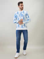 Men's Abstract Printed Round Neck Full Sleeve Regular Fit T-Shirt