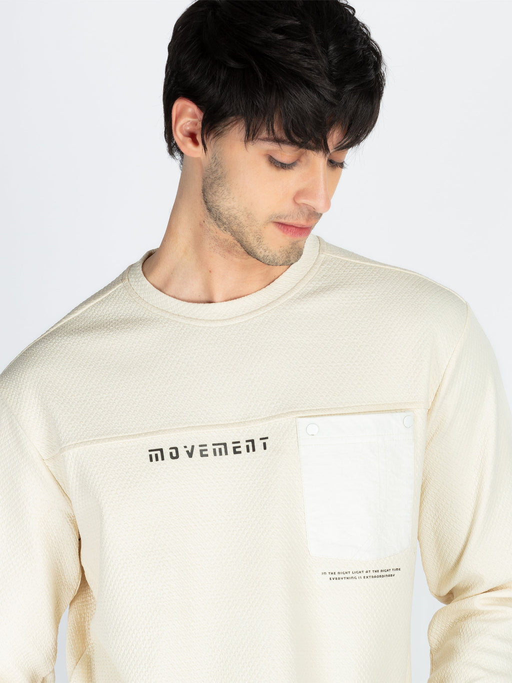 Mens Colorblocked Round Neck Full Sleeve T-Shirt