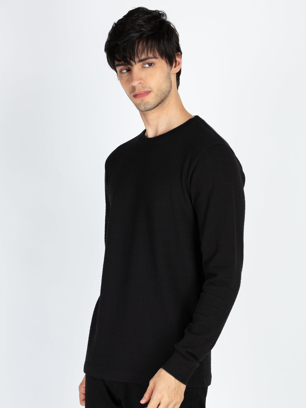Men's Solid Round Neck Full Sleeve T-Shirt