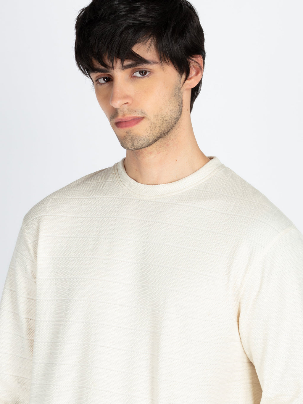 Mens Solid Round Neck Full Sleeve T-Shirt