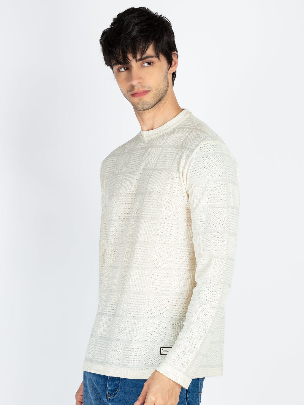 Men's Solid Round Neck Full Sleeve T-Shirt