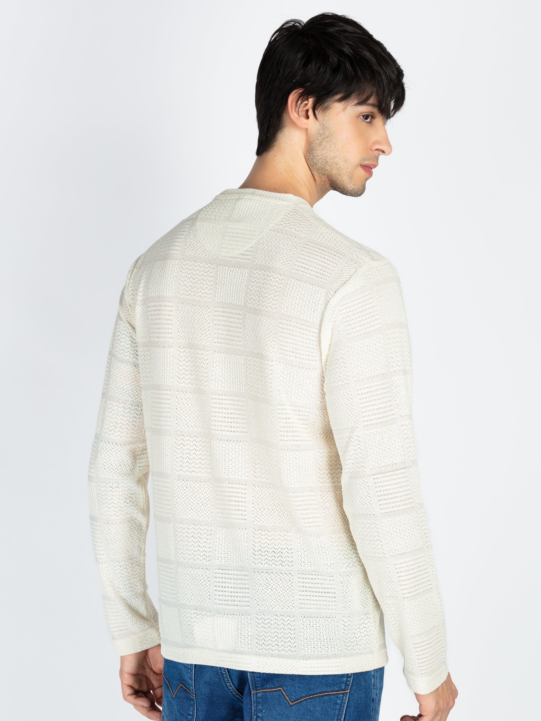 Men's Solid Round Neck Full Sleeve T-Shirt