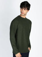 Mens Solid Round Neck Full Sleeve T-Shirt