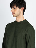 Mens Solid Round Neck Full Sleeve T-Shirt