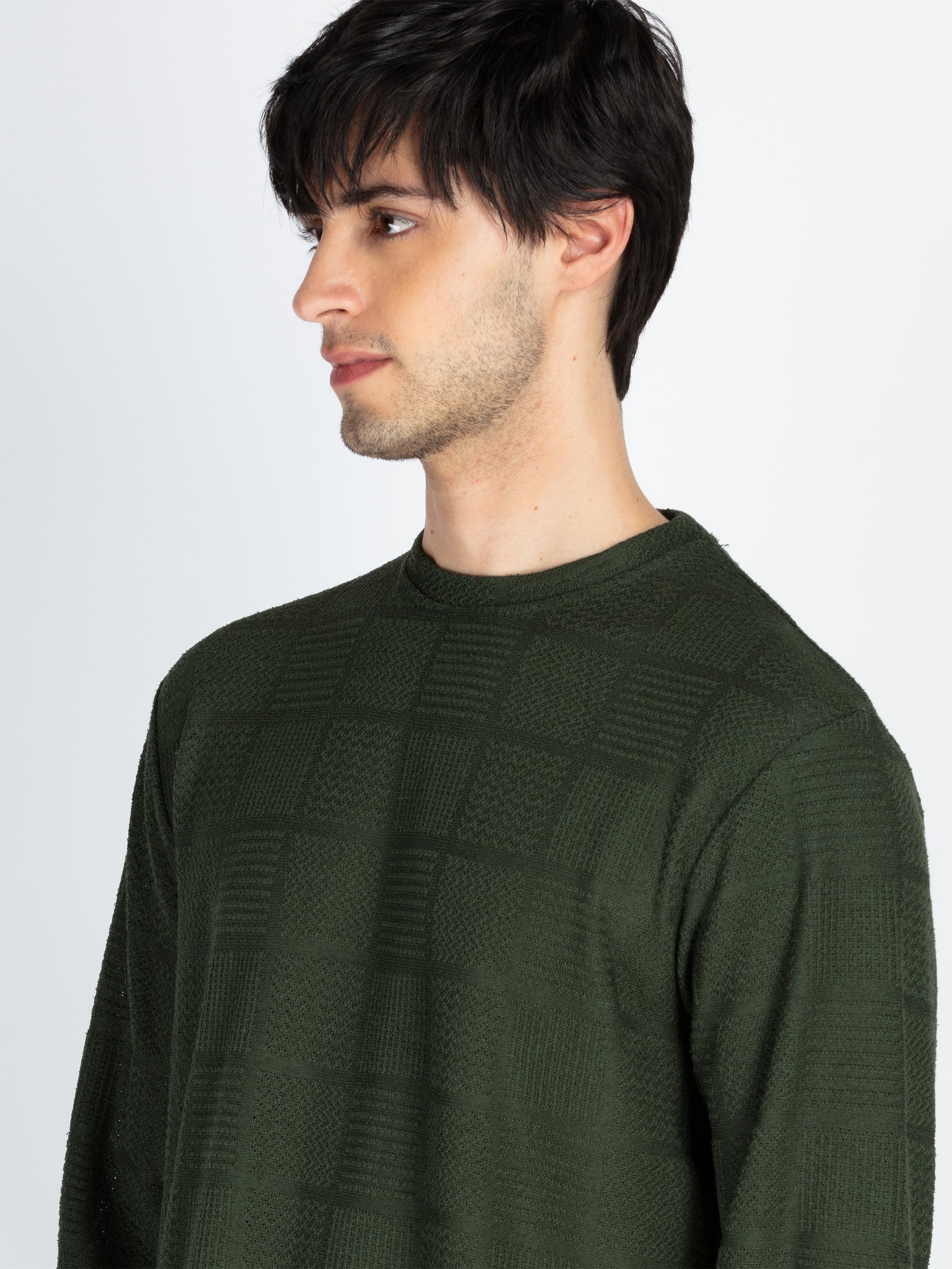 Mens Solid Round Neck Full Sleeve T-Shirt