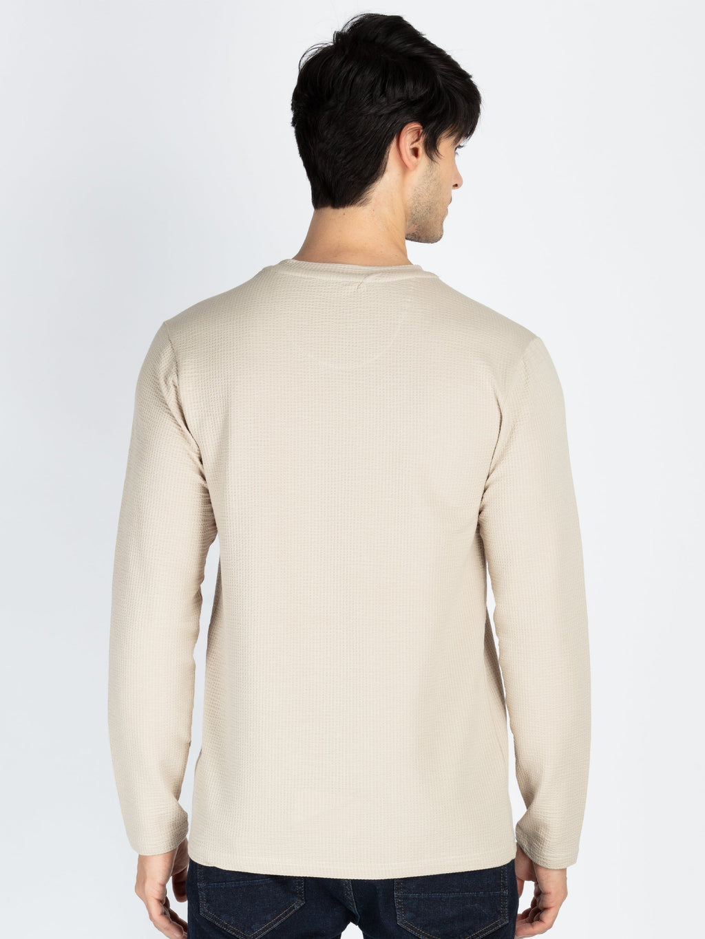 Mens Printed Round Neck Full Sleeve T-Shirt