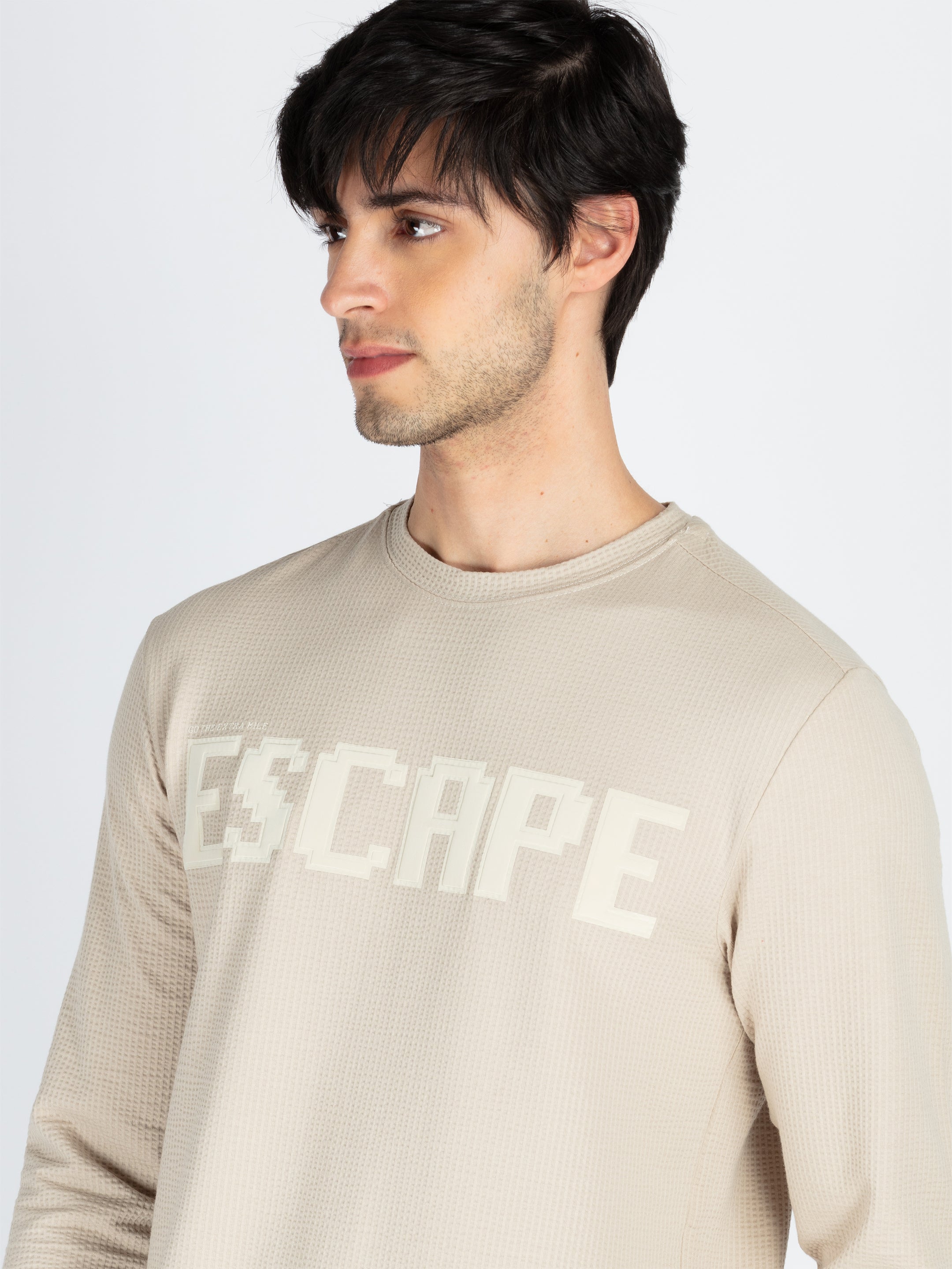 Mens Printed Round Neck Full Sleeve T-Shirt