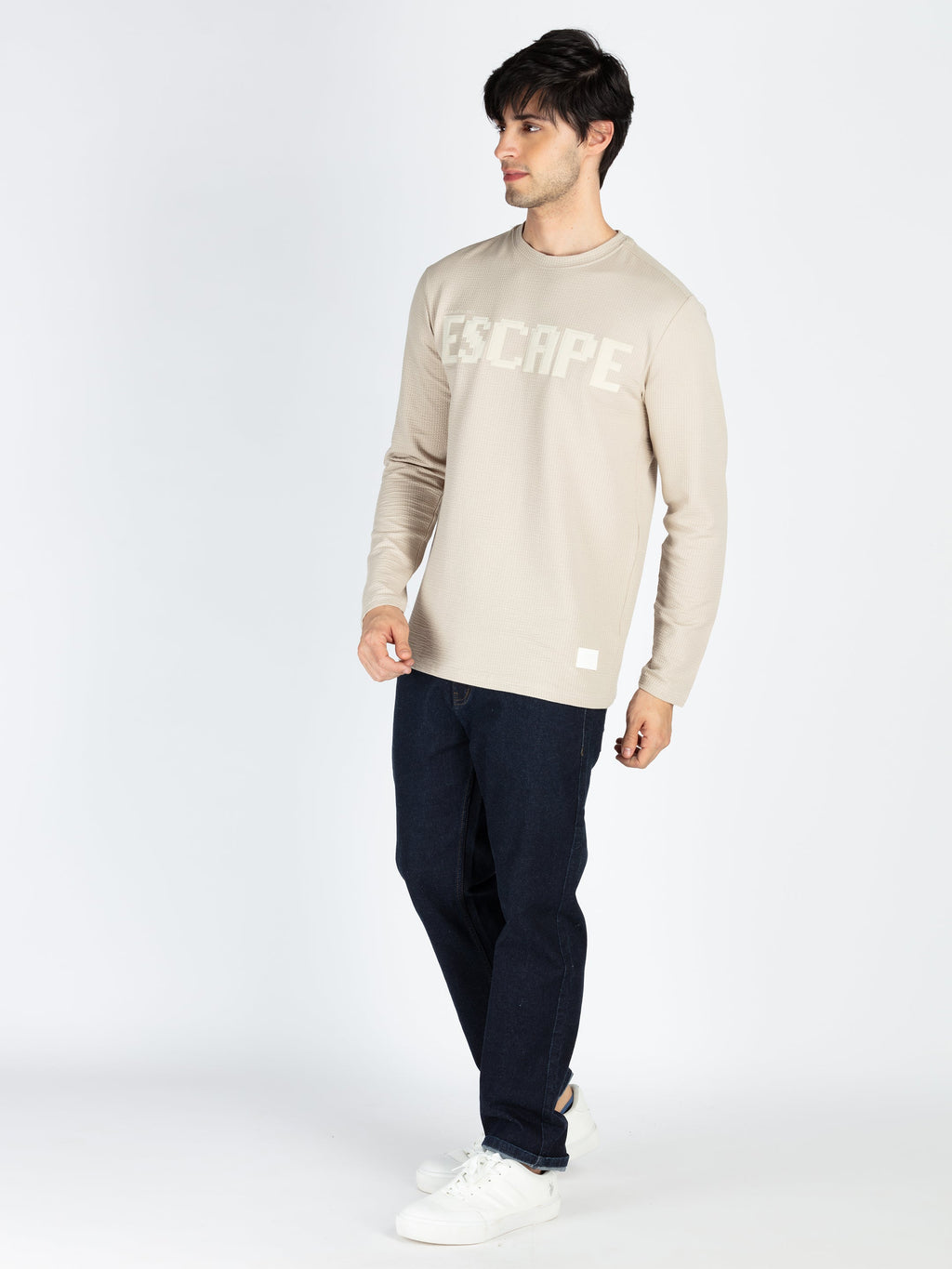 Mens Printed Round Neck Full Sleeve T-Shirt