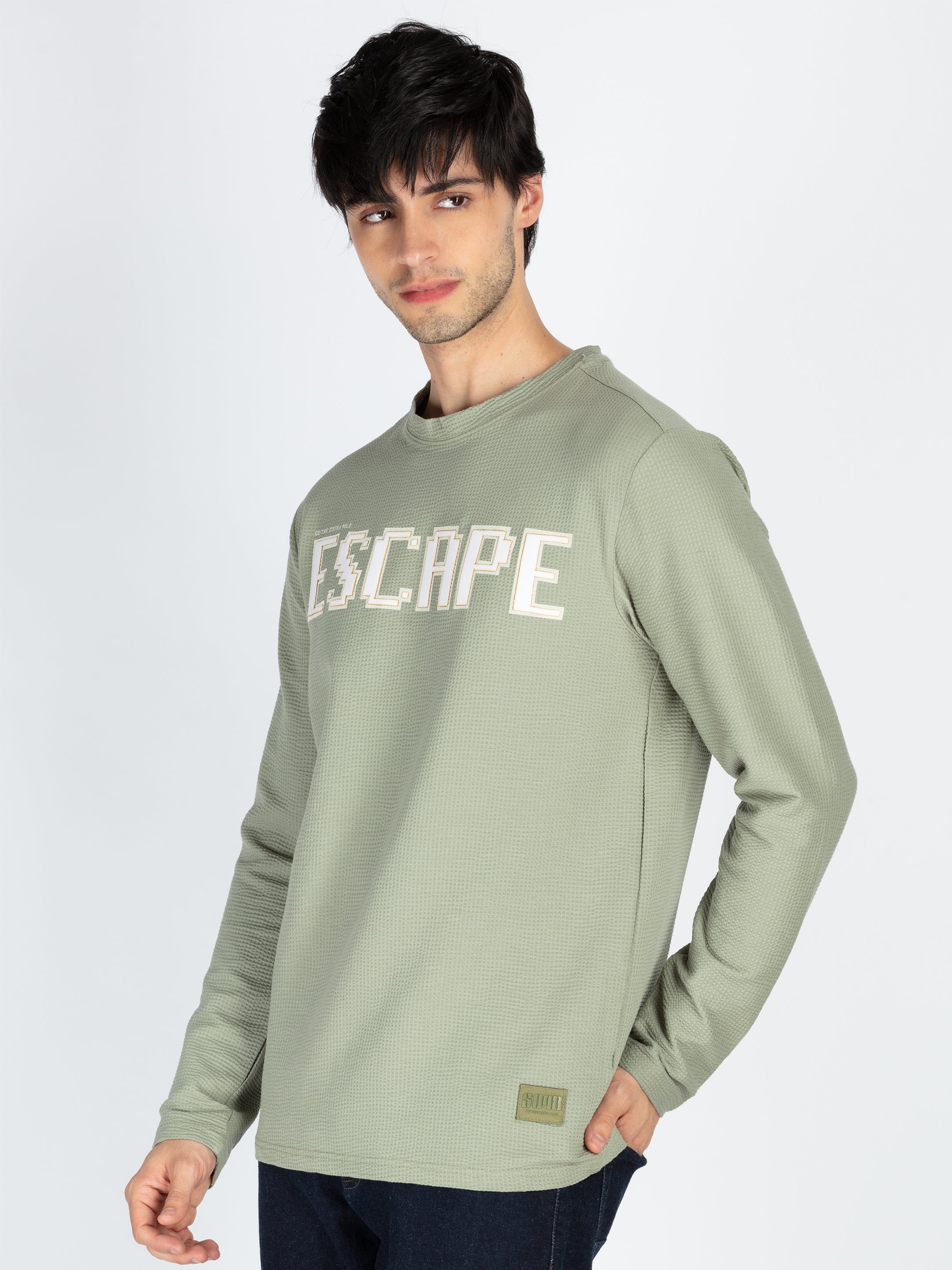 Mens Printed Round Neck Full Sleeve T-Shirt Secondary image