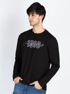 Mens Printed Round Neck Full Sleeve T-Shirt