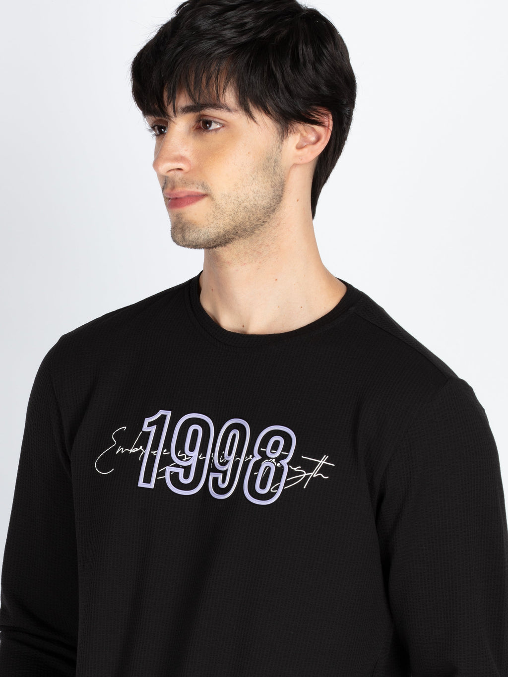 Mens Printed Round Neck Full Sleeve T-Shirt