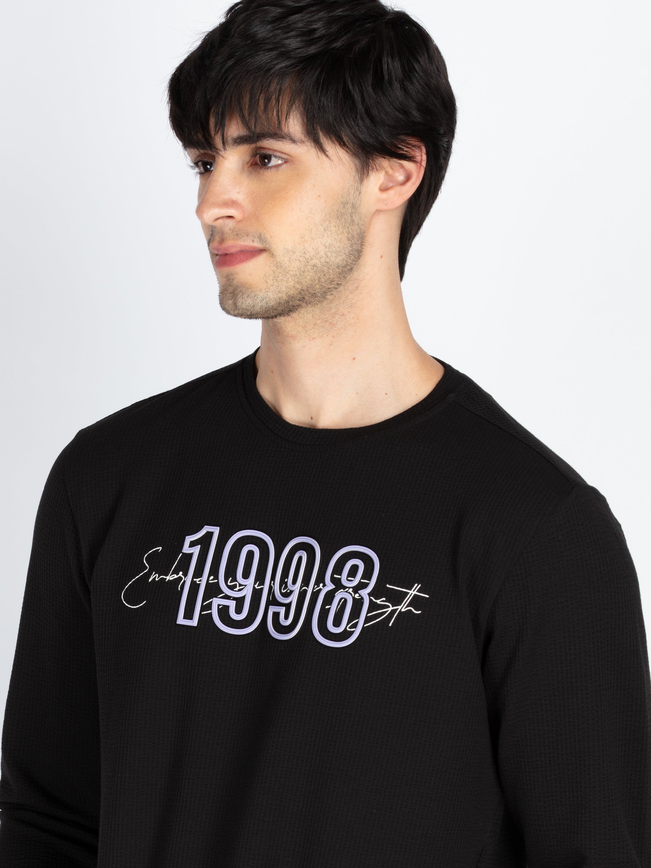 Mens Printed Round Neck Full Sleeve T-Shirt