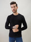 Men's Textured Full Sleeve Regular Fit Round Neck T-Shirt