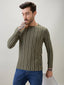 Men's Vertical Striped Full Sleeve Regular Fit T-Shirt
